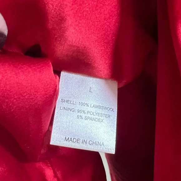 Frances Valentine Lambswool Red Vintage Angie Boarder Lined Cardigan-Coat L - Picture 5 of 7